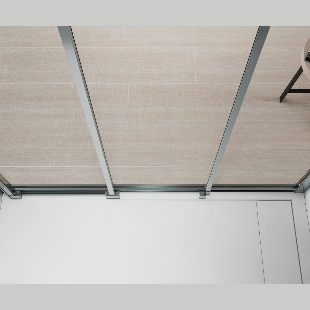 Mampara de Ducha FRONTAL Corredera 3 Hojas Monza– 1 Fijo y 2 Puertas Correderas Serigrafía – Altura 1,90 Metros y Cristal Templado 5mm Espesor 120 cm (Adaptable de 116 a 120cm)