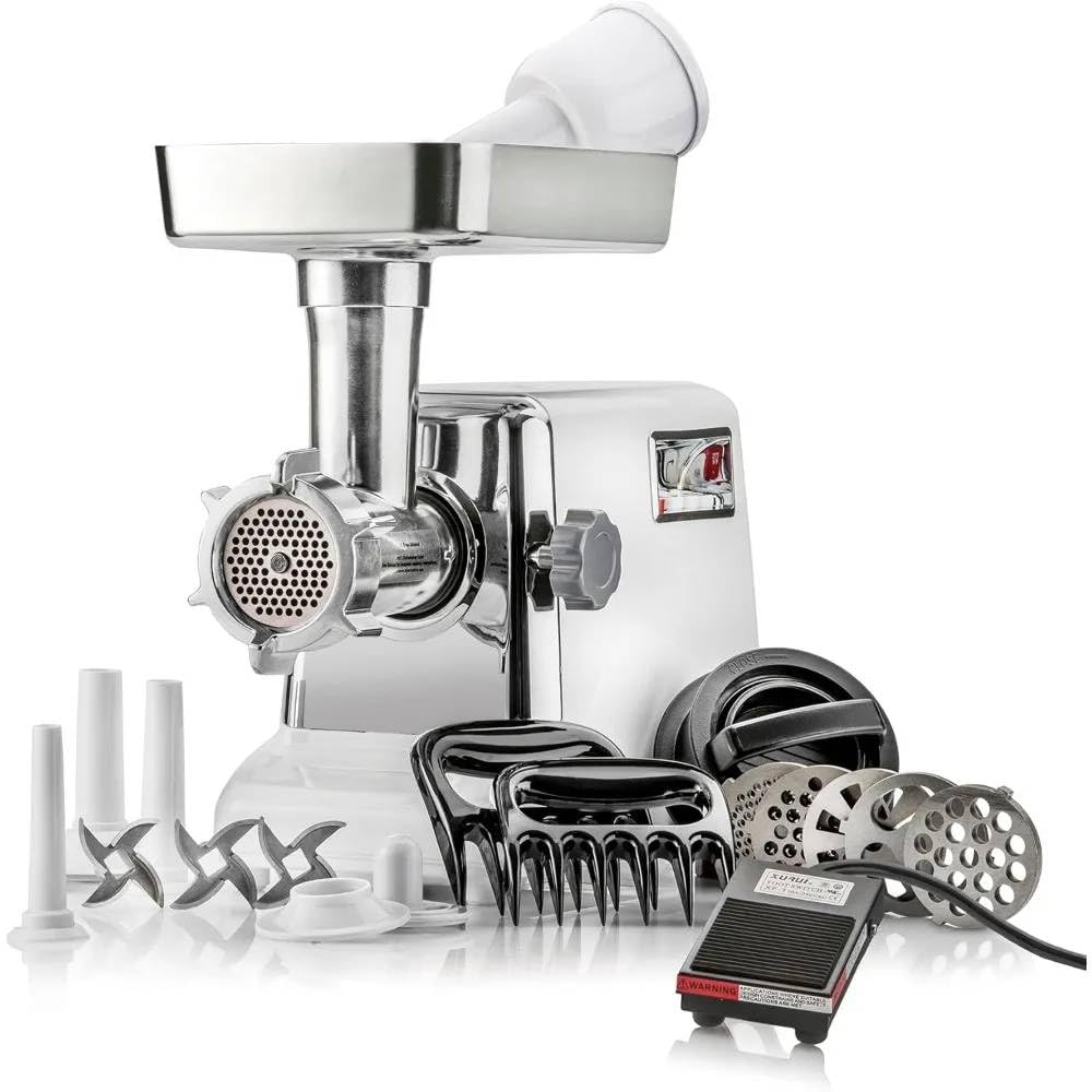 SHIPLORD® Powerful 3000W Electric Meat Grinder with Sausage Stuffer & Kubbe Maker - 3 Speeds 5 Grinding Dies 3 Stainless Steel Blades-image-17