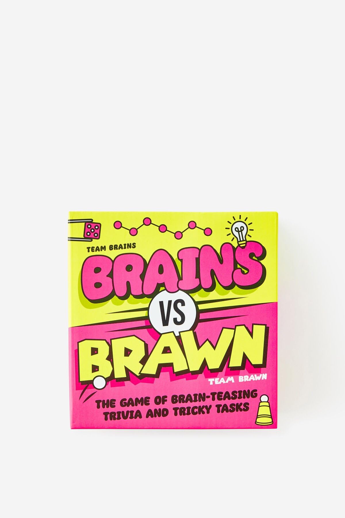 Gift Republic Brains vs Brawn Action Game The Ultimate Party Showdown for Friends & Family, Combines Mental Challenges with Physical Tasks Fun Party Game, Pink