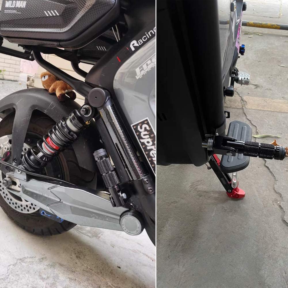 PACEWALKER M8 Repose-pieds Pliables Universels pour Moto, Pédales Anti-dérapantes en Aluminium en 2 Parties pour Voiture électrique de Moto, Tige de Support Pliante à 90 Degrés, 8mm
