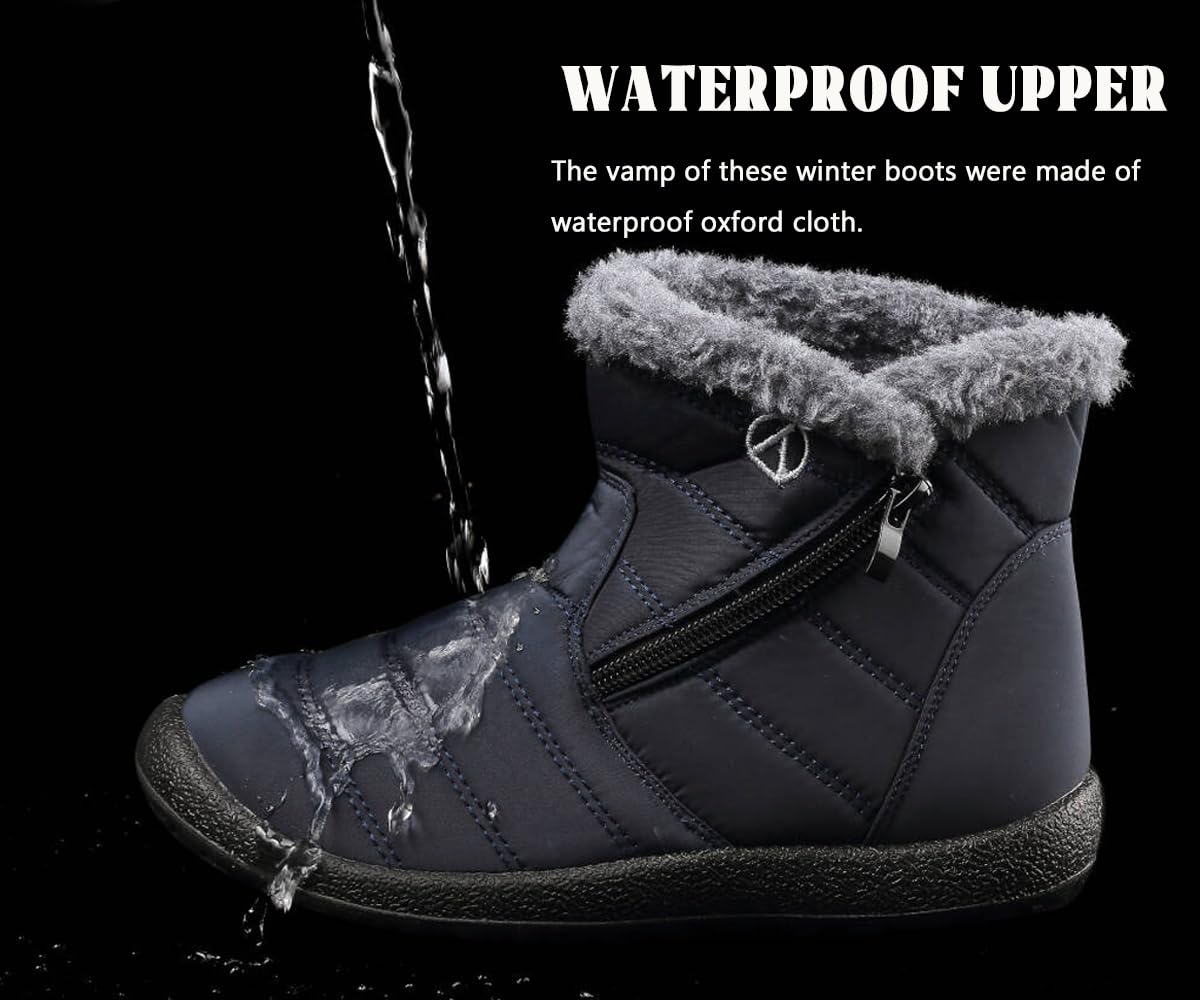Botas de Nieve Botas para Niñas Invierno Calentar Forrada Botas para Niños Impermeables Exterior Antideslizante Planas Casual Caminar Botas