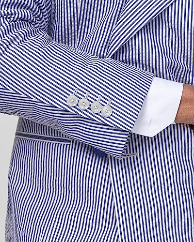 Premium Mens Striped Seersucker Suit Grooms Sear Sucker Summer Suit for Wedding Custom2