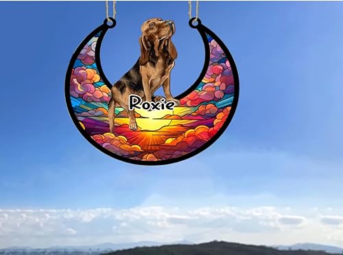 Vista 245 de LOVELYPOD Adorno de Navidad personalizado de perro pastor alemán, atrapasoles conmemorativo, adorno de Navidad de pastor alemán con nombre, pérdida