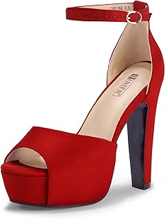 Women's Platform Chunky High Heels Dress Sandals Peep Toe Ankle Strap Wedding Party Evening Shoes for Women Bride