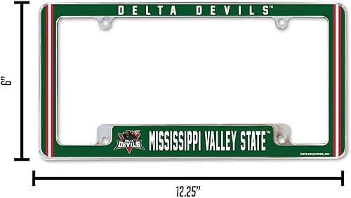 Miniatura 283 de Rico Industries NCAA Marco de matrícula estándar cromado de 12 x 6 pulgadas para automóvil, camión, SUV (escuelas L-M)