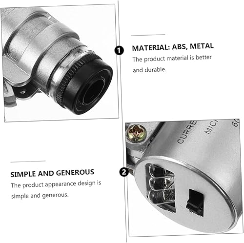 Miniatura 7 de OSALADI 2 unids microscopio de bolsillo microscopio digital joyeros mini microscopio mano Takmly microscopio mini 60x microscopio de vidrio