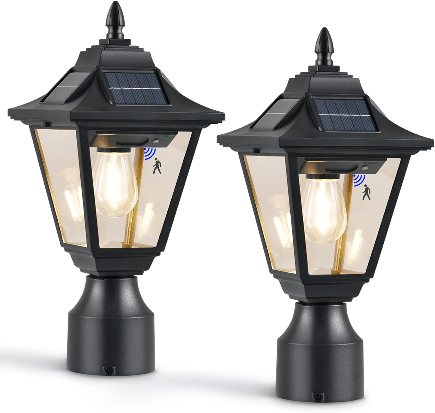 TPSHPTS 2 Pack Solar Post Lights, Motion Sensor Post Lights Solar