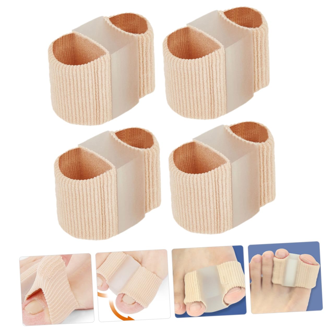Healeved 4Pcs Gel Straightener Bunion Breathable Separators and Foot Alignment Tool for Comfortable and Foot Care