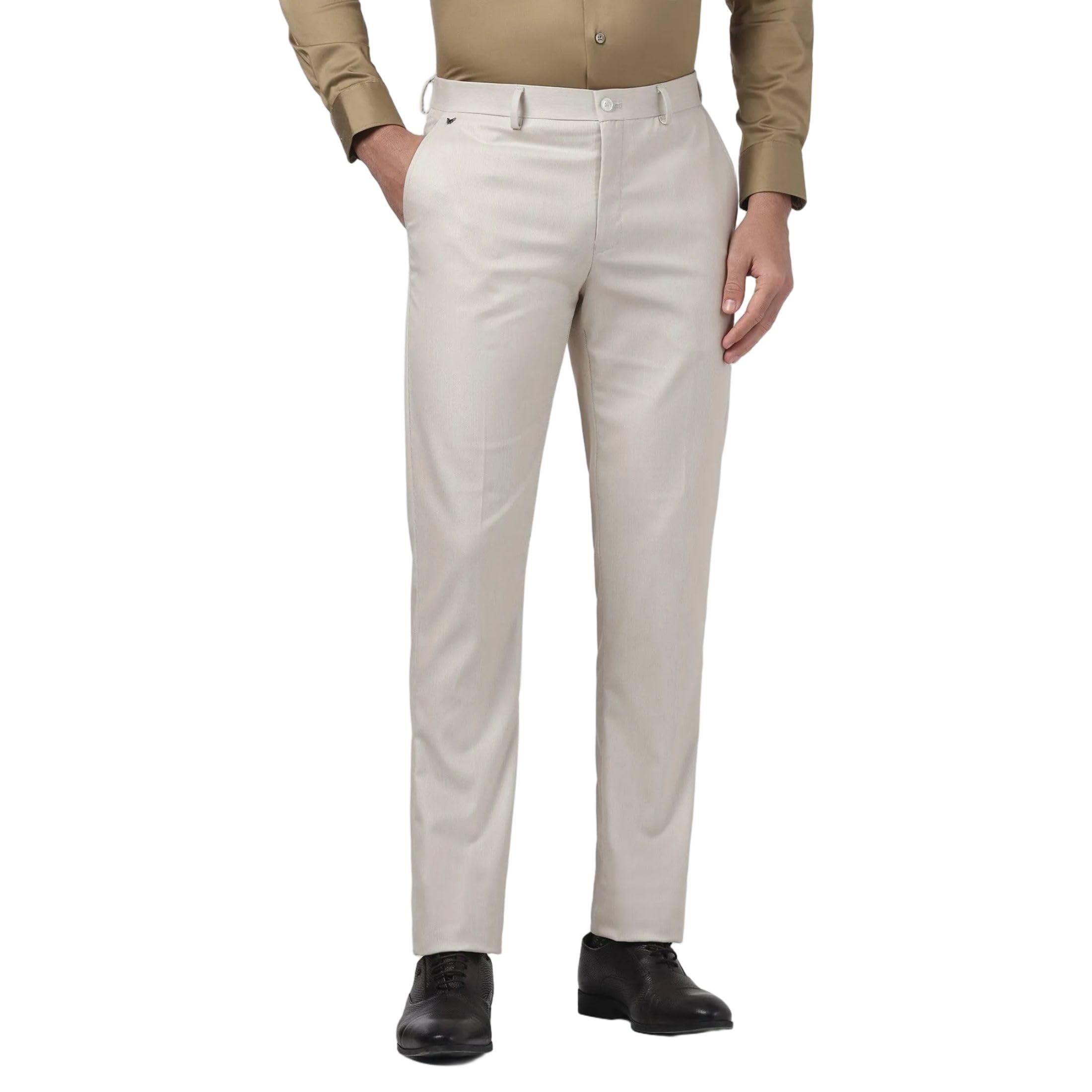 Men's Polyester Blend Solid Slim Fit Formal Trousers-image-23