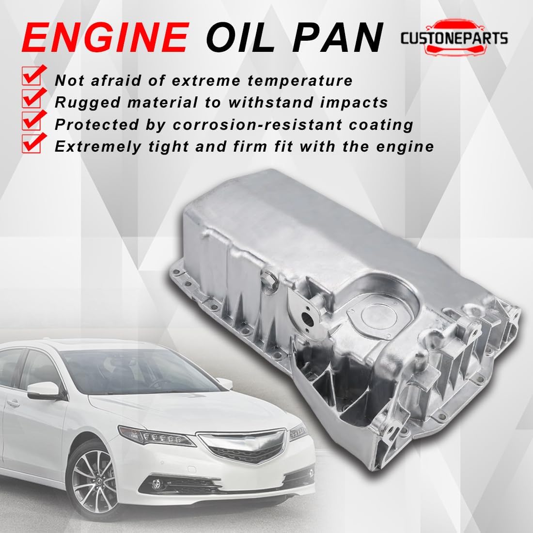 Engine Oil Pan with Drain Plug FIT 2013–2017 Honda Accord, 2015–2020 Acura TLX 2.4L – Replaces OE# 11200-5A2-A00, 264-856