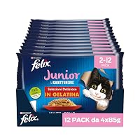FELIX Le Ghiottonerie Junior Cibo Umido per Gatti, 48 Bustine da 85g