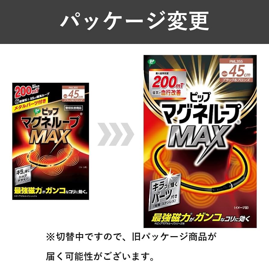 Amazon.co.jp: ピップマグネループ マグネループMAX ブラック&ブロンズ