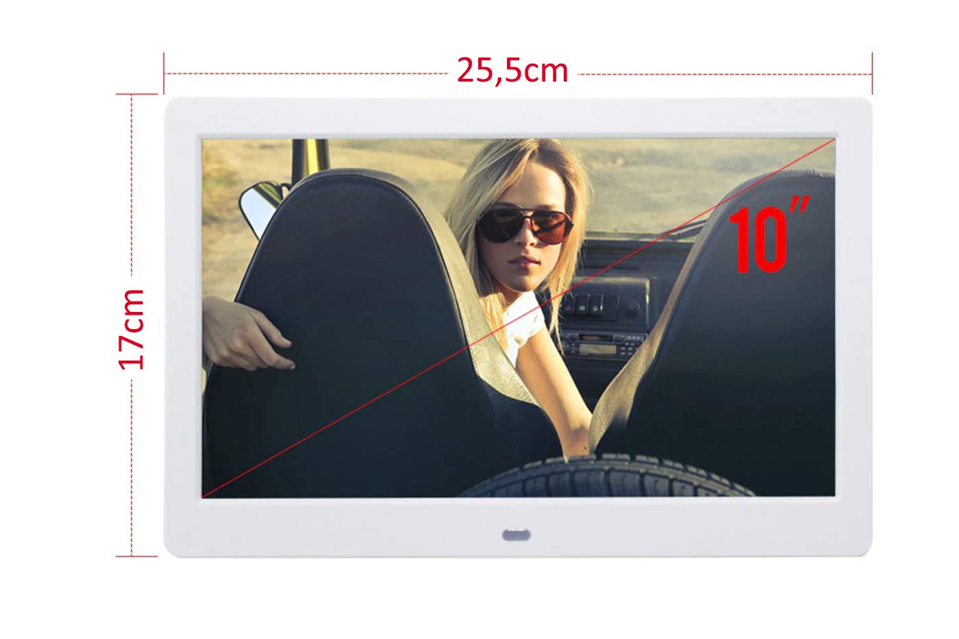 YASTA Cornice Digitale 10 Pollici HD 1080p | Foto Video HD 1080P, Musica con Telecomando, Funzione Calendario Orologio Sveglia, Supporto USB Scheda SD