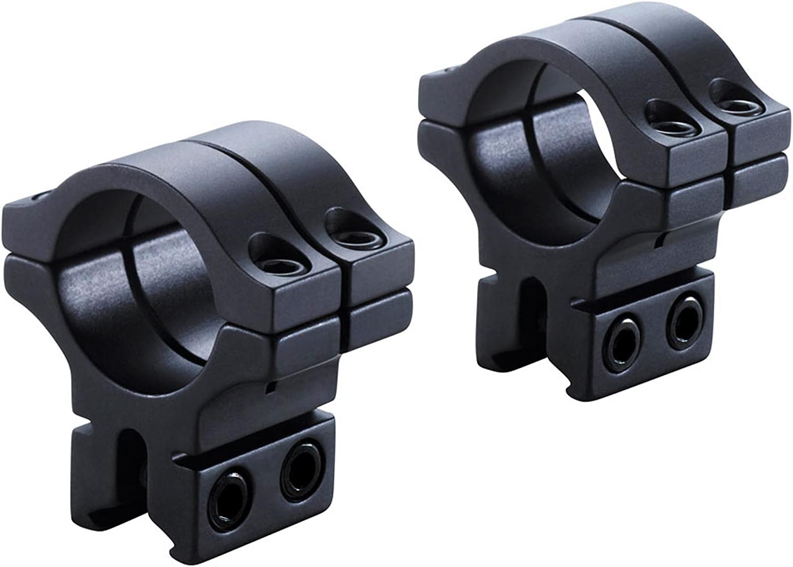 BKL 301 1" Long Double Strap Dovetail Scope Rings - 0.979" High - for 30mm Scope Tubes - Fit 3/8" or 11mm Dovetails - Matte Black or Silver