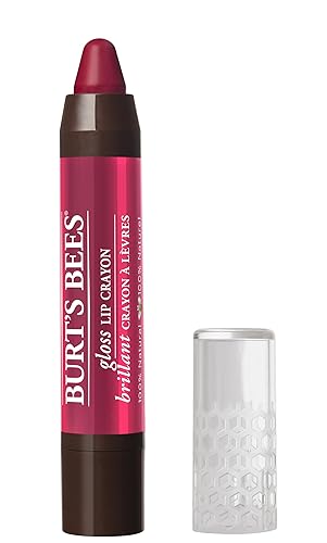 Burt's Bees 100% Natural Hidratante Brillo Labial Crayon Bordeaux Vines - 1 Crayón (Paquete de 2)