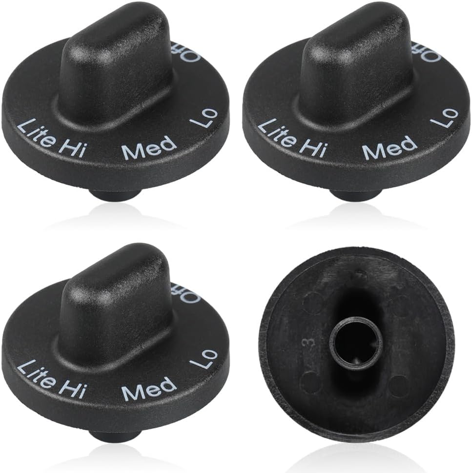 4 Pcs 71001641 Cooktop Burner Knob, Range Burner Control Knob Fit for Jenn Air Downdraft Cooktop/Range/Stove