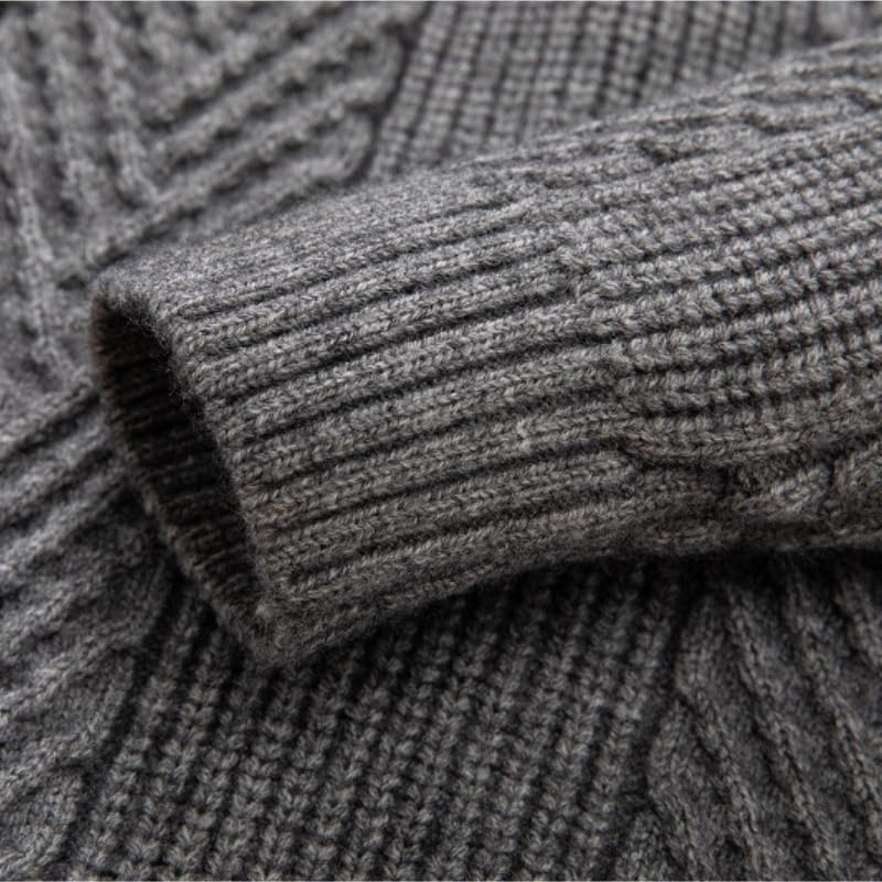 Men's Casual Lapel Long Sleeve Knit Button Down Pullover Sweaters