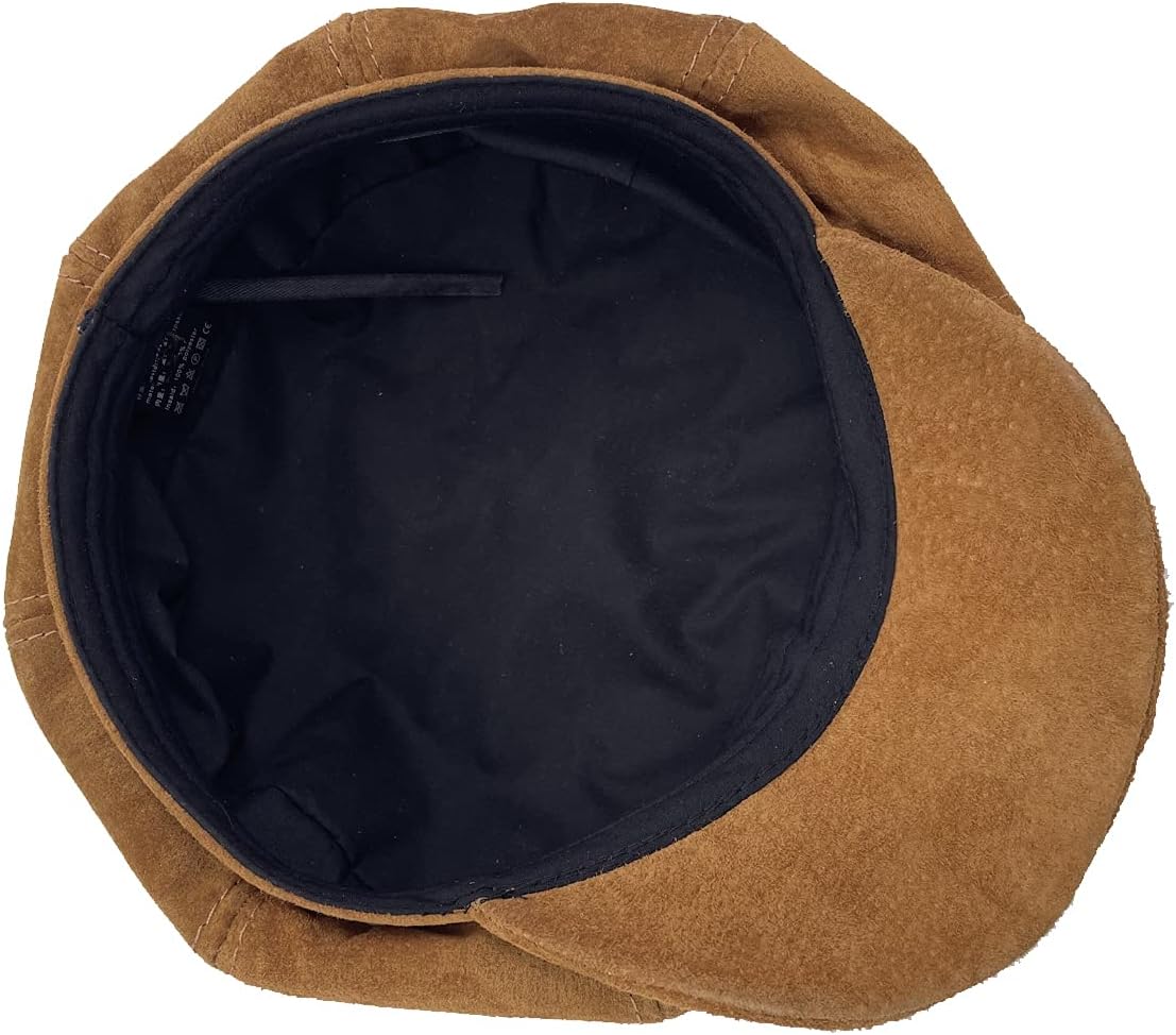 Men's 8 Piece Newsboy Flat Cap Leather Gatsby Ivy Golf Cabbie Hat - Image 4