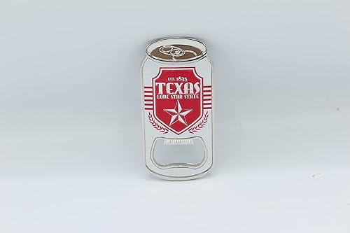 Texas Lone Star State Emblem - Abrebotellas de cerveza con imán para nevera, color plateado