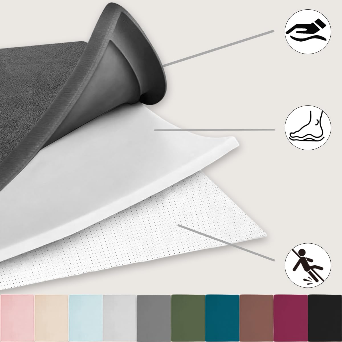 2cm Dicke Faltbare Krabbelmatte Baby, Spielmatte mit Rutschfester Unterseite, Weiche Bodenmatte aus Memory-Schaum, Teppich Kinderzimmer, Spielmatten für Laufgitter, 180 x 180 cm