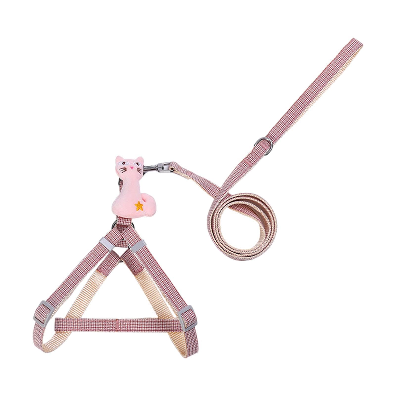 2x Haustier Geschirr & Leine Set - Cartoon Design Für Kleine Tiere