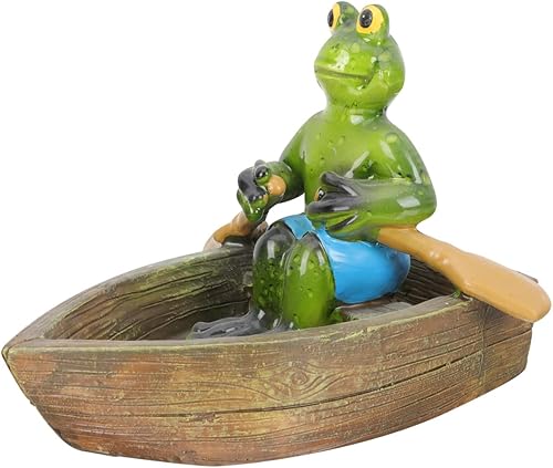 MERRYHAPY Estatuilla de rana adorno flotante Decoración 3D Contenedor de resina sintética lindo agua piscina paisaje decoración estanque paisaje