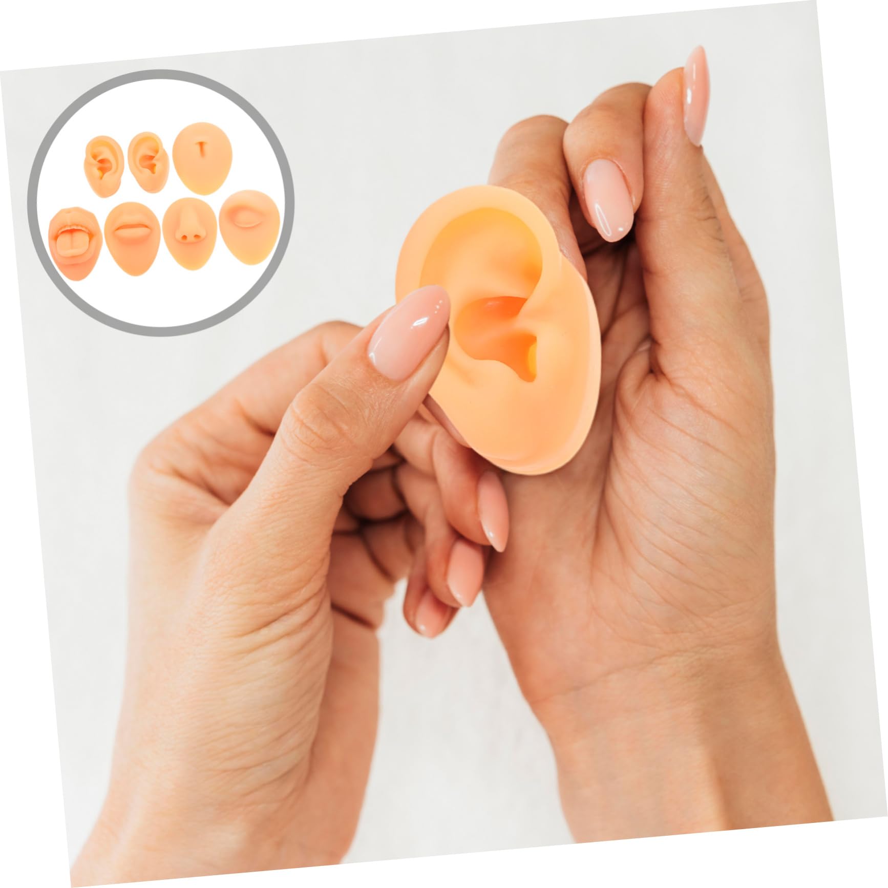 Beaupretty Set 7 Pezzi Facile da Pulire in Silicone Flessibile per Pratica di Piercing su Parti del Corpo come Orecchie, Naso, Bocca e Lingua per Uso Personale e Saloni di Bellezza