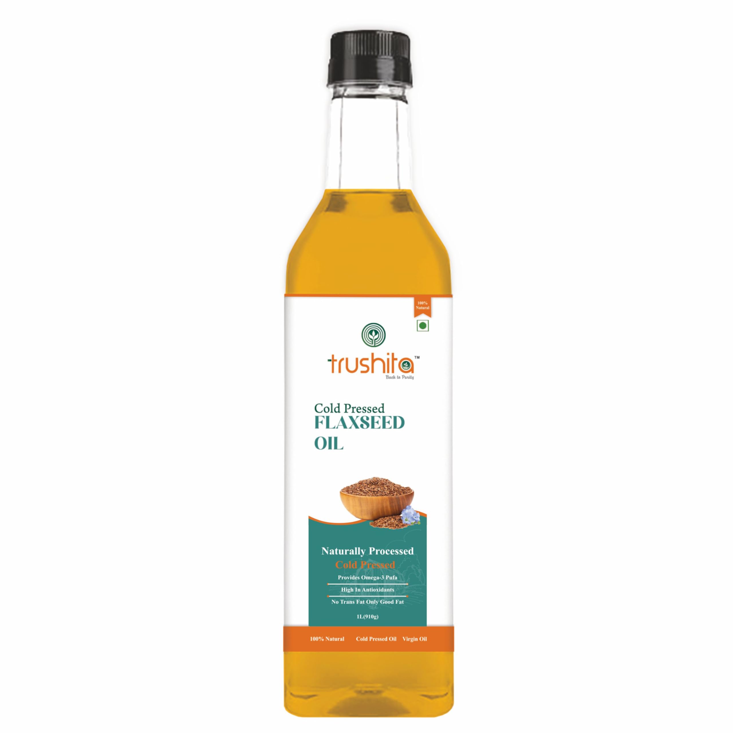 Trushita Cold Pressed Virgin Flaxseed Oil - 1 Litre | Alsi Ka Tel | Linseed Oil | Premium Kacchi Ghani Natural & Pure Edible oil For Cooking oil, Health Care & Skin Care (B0D2DK46SQ) Amazon Price History, Amazon Price Tracker