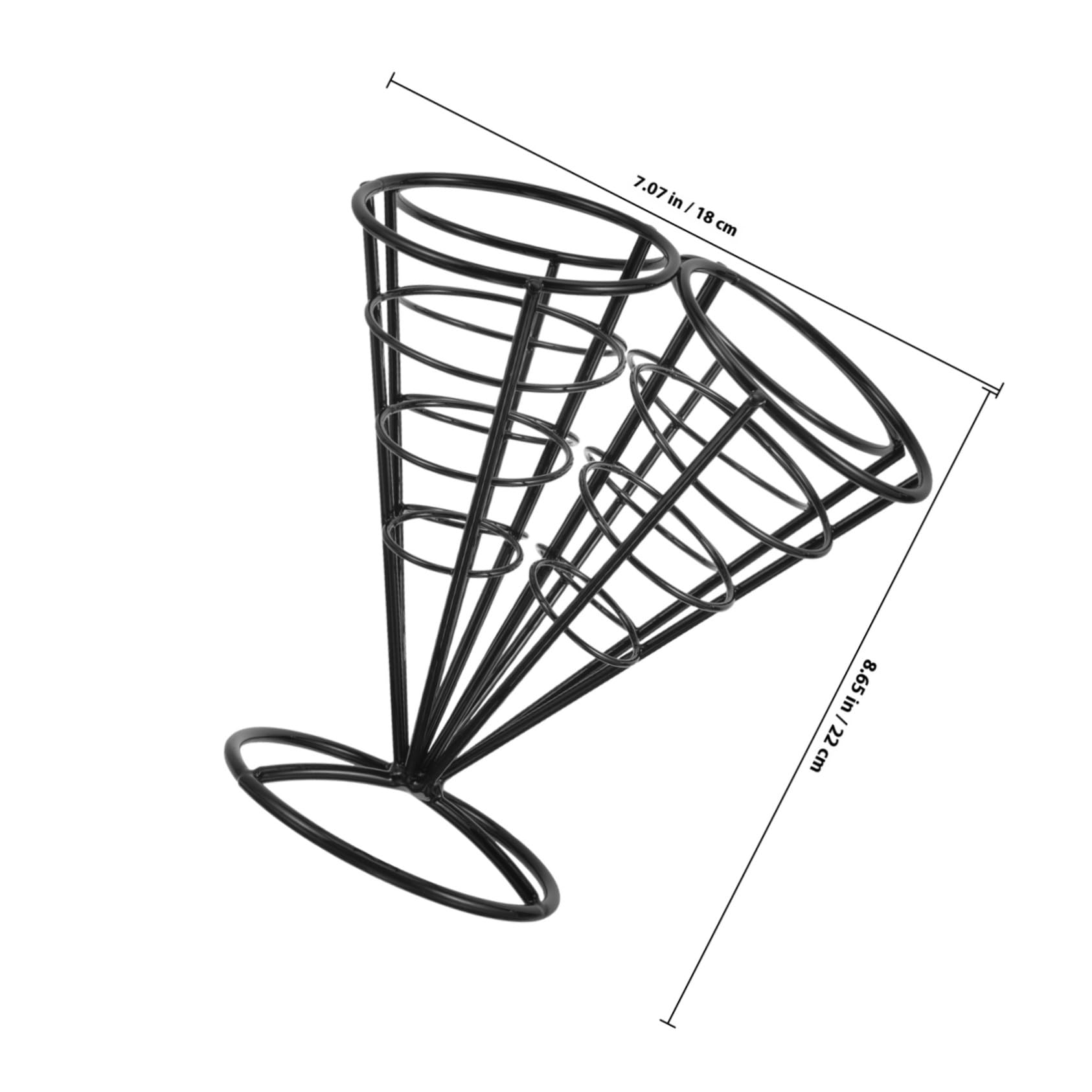 STOBAZA 4fori Porta Snack in Filo Metallico Cestino per Patatine Fritte e Antipasti per Coni per Feste e Ristoranti Realizzato in Acciaio Inossidabile Resistente
