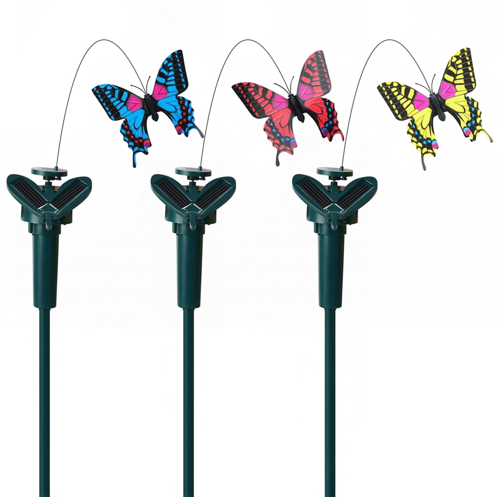 Perodlly Solar Butterfly, 3 PCS Flying Butterflies Stakes for Outdoor Yard, Moving Butterfly Decorations for Garden Patio..