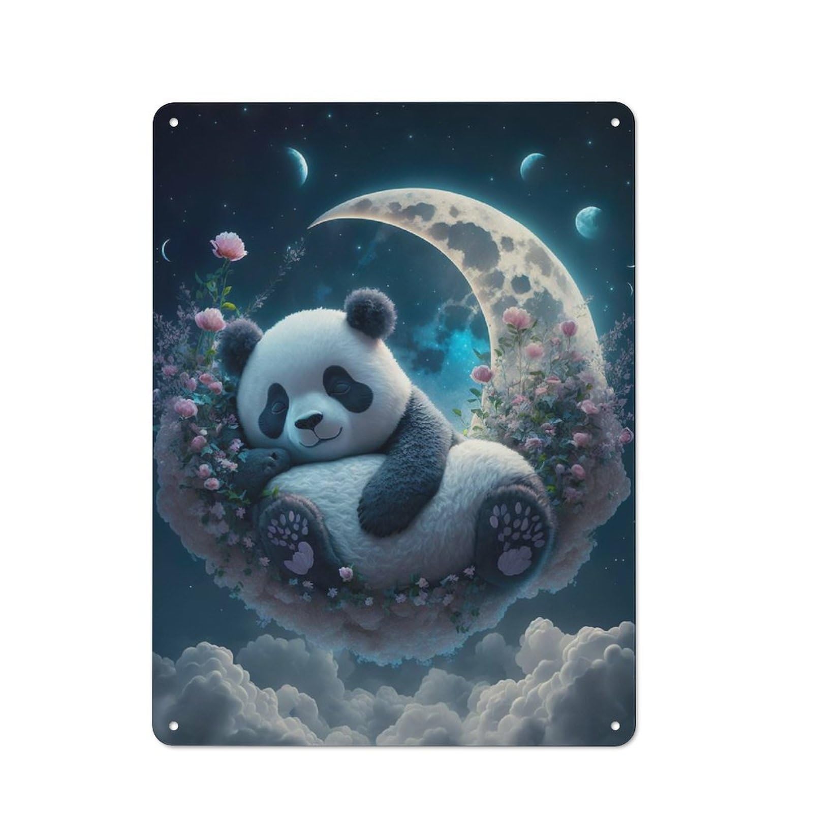 Vintage Cafe Metal Sign 40x30cm Featuring Panda Slumber, Bistro Wall Plaque for Cafe, Bistro, Bakery Or Restaurant
