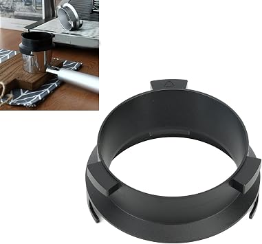 Coffee Powder Ring 51mm Aluminium Alloy Dosing Funnel Compatible with Delonghi 9 Series 9335 9155 9355 9665 for Maintenance and Replacement (Black)