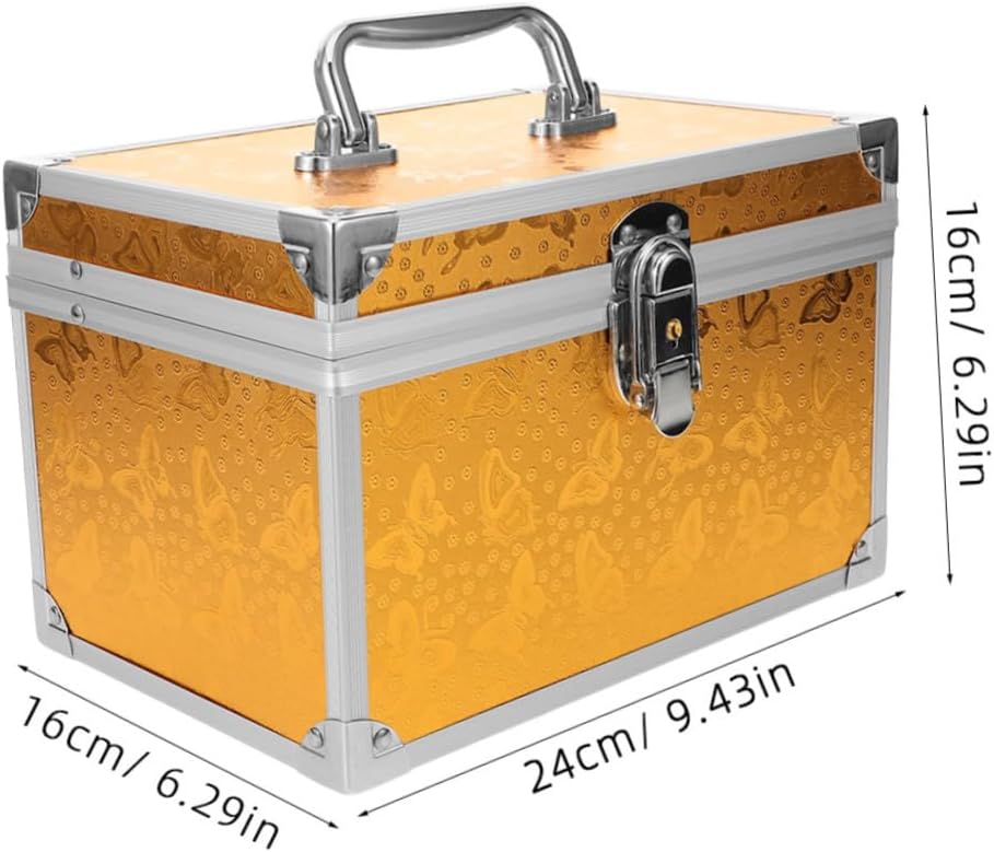 Cabilock Handheld Tool Box Organizer Aluminum Alloy Tool Storage Case Lock Portable Travel Suitcase for Beauty and Massage Supplies Makeup Artist Storage Solution