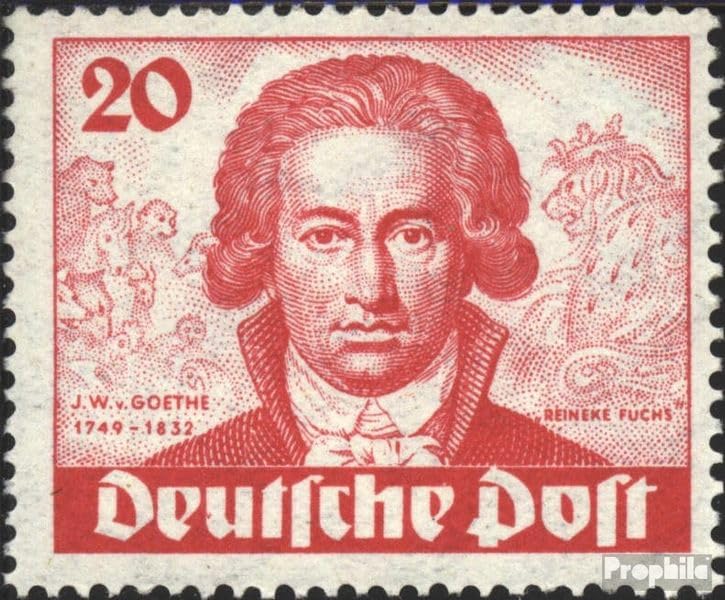 Sellos antiguos de colección Goethe 1949 Berlín Oeste Prophila 62 auténtico