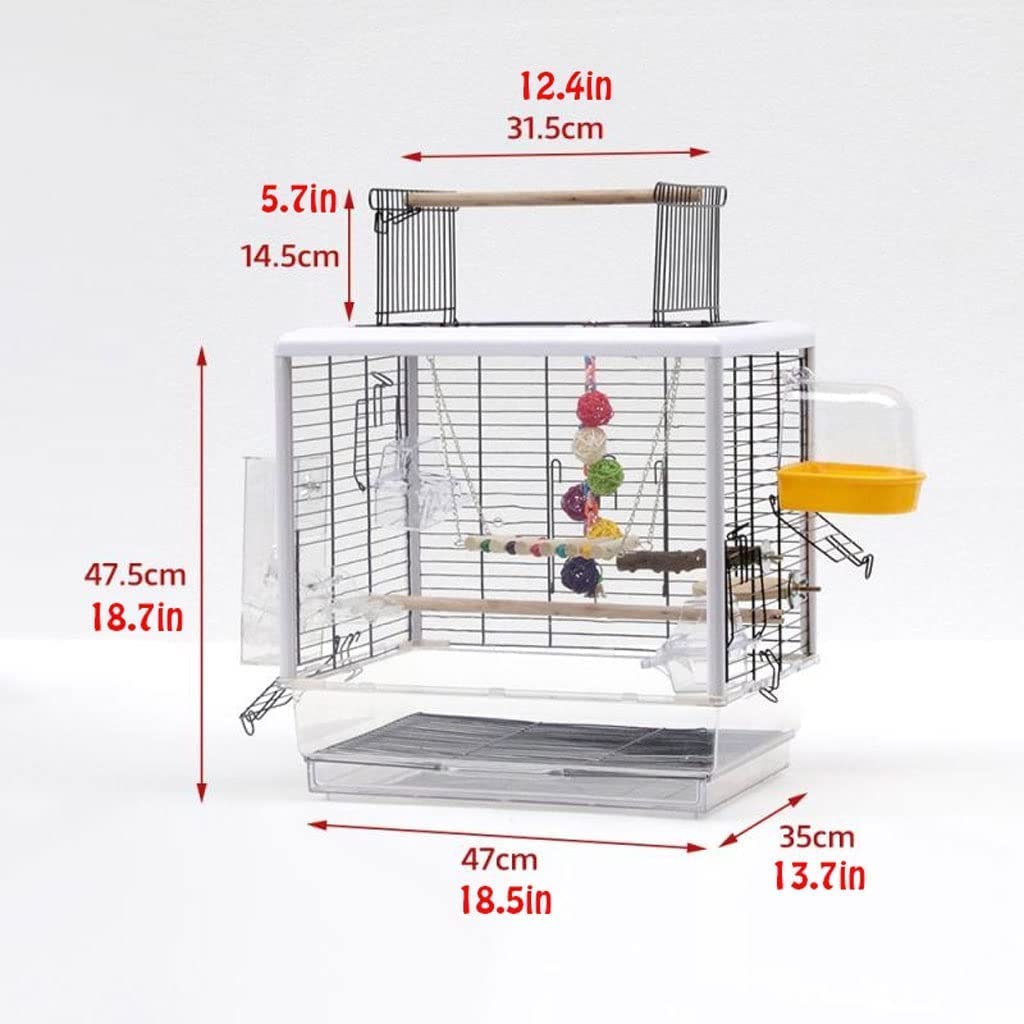 Jaula para pájaros, Jaula para pájaros, jaulas para pájaros Jaula para pájaros Grande de Metal con Techo Abierto Transportines de pie Loros Productos para Mascotas Vuelo