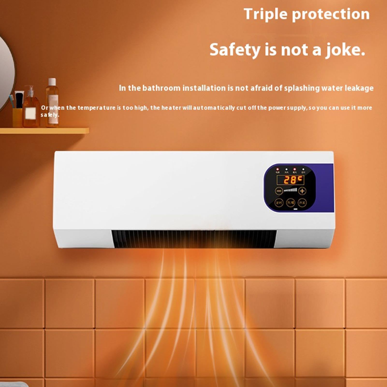 Acondicionadores de aire para habitaciones - Enfriador de aire montado en la pared con control remoto de 2000 W - Invierno más cálido, pequeños refrigeradores multifuncionales, electrodomésticos para