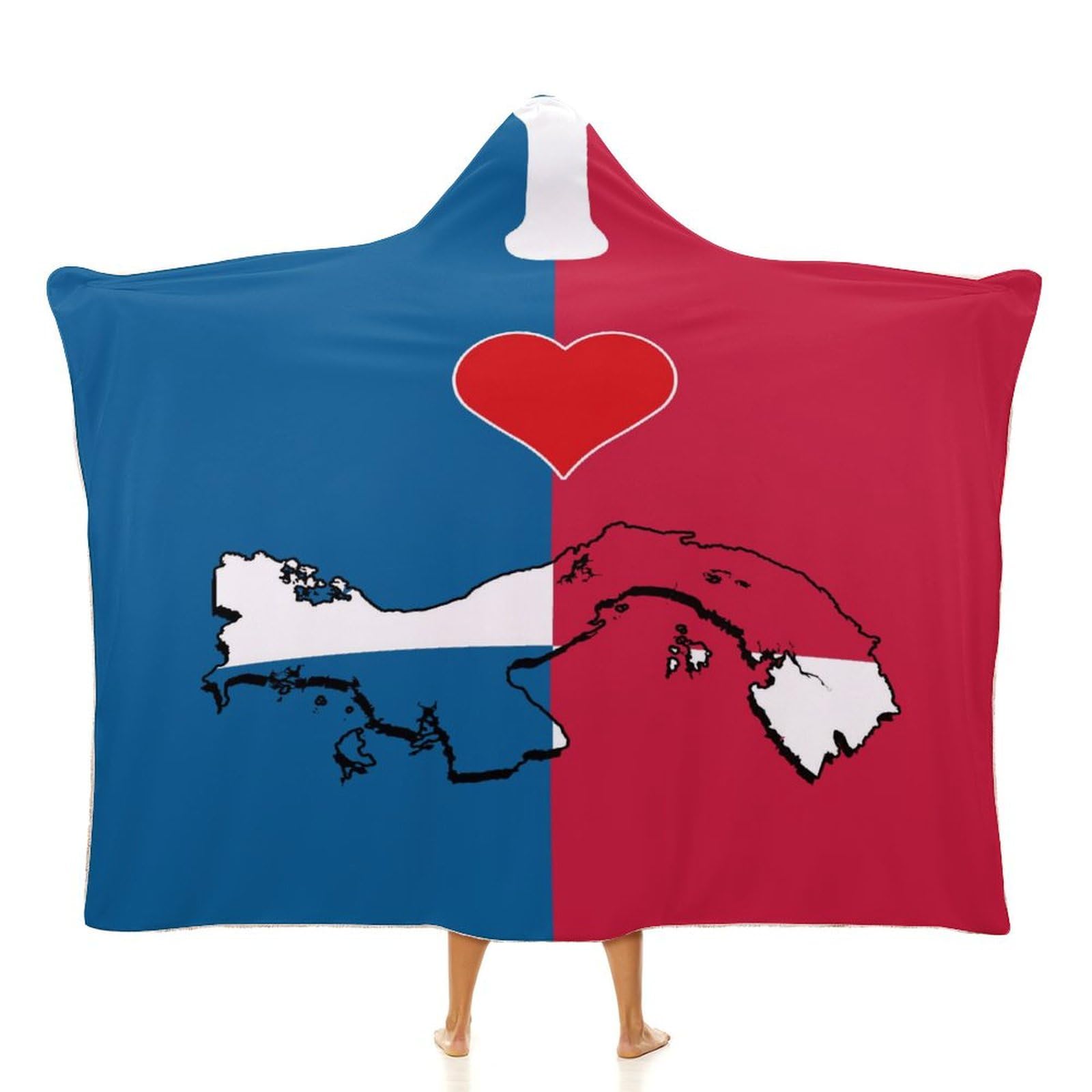 Couverture à capuche Panama « I Love My Country » pour homme femme adulte enfant