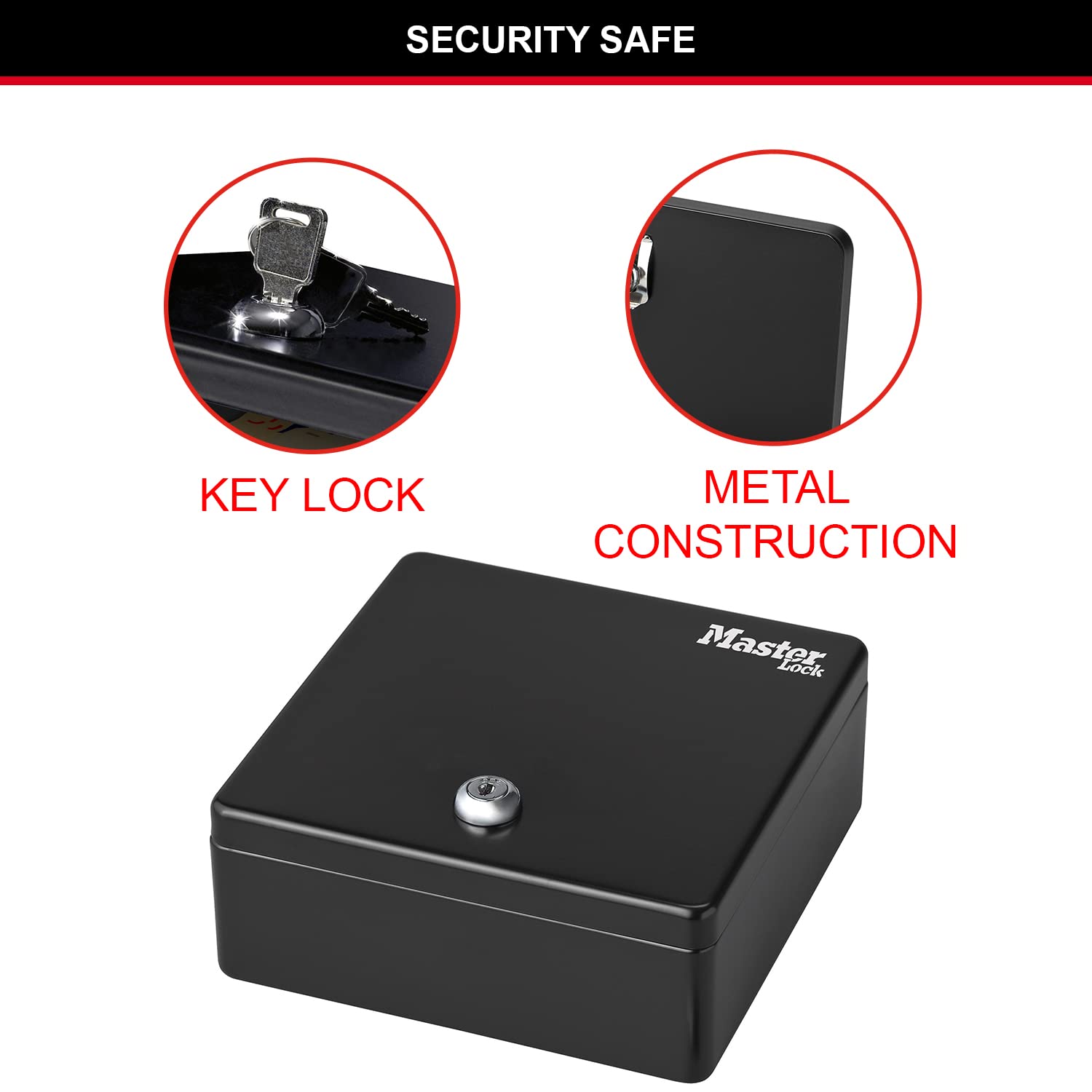 Master Lock Szafka skrzynkowa [Bezpieczna taca na banknoty] [10 haczyków na klucz] KDS1EURHRO