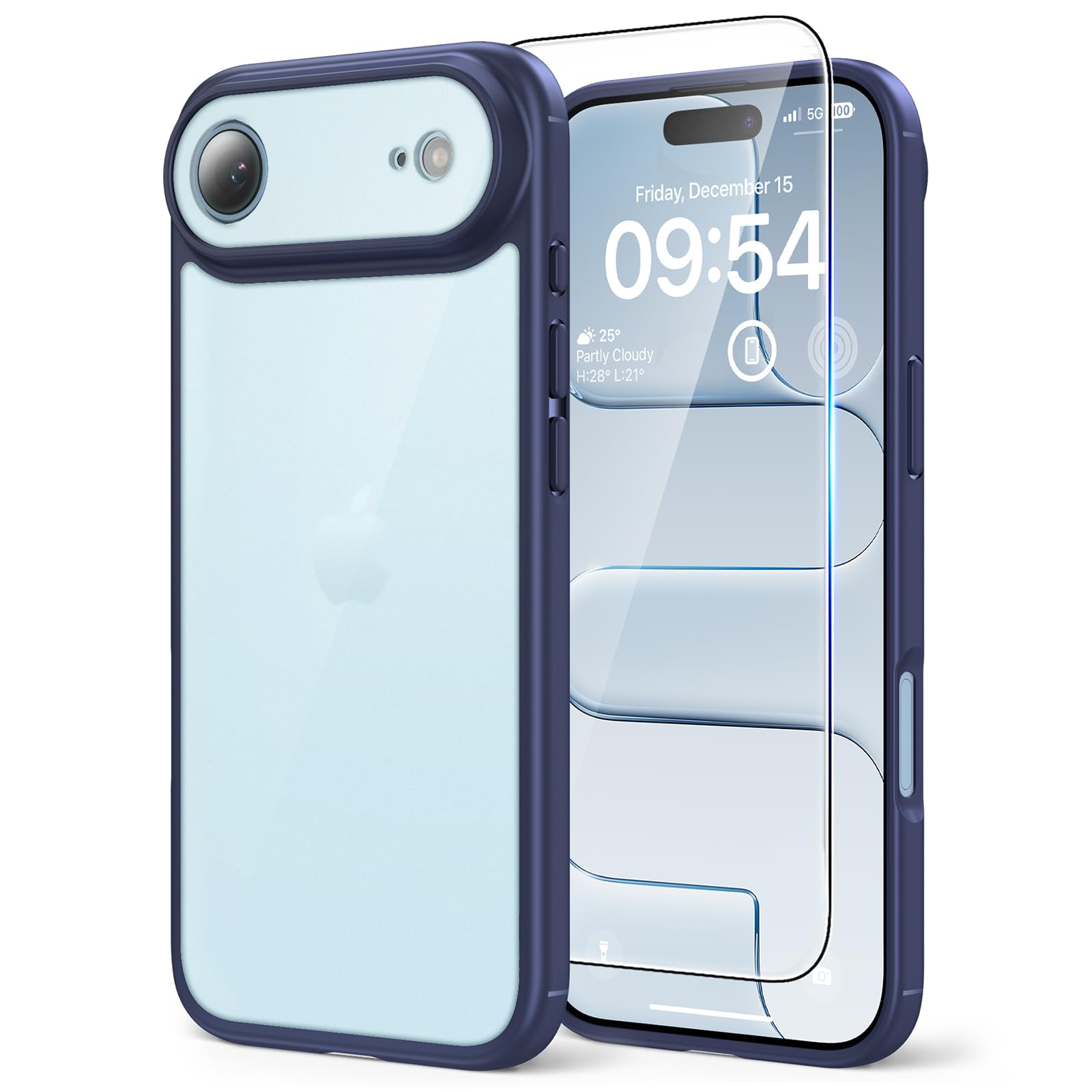 TAURI Coque pour iPhone Air avec Protection écran, Protection Totale de la Camér