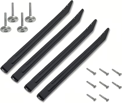 Stern Pinball Black Legs - Textured Finish - with Levelers and Bolts - Set of 4