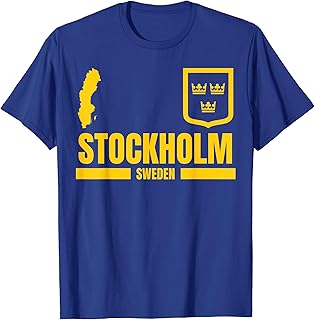 Stockholm with Sweden Flag, Stockholm Emblem, Stockholm T-Shirt