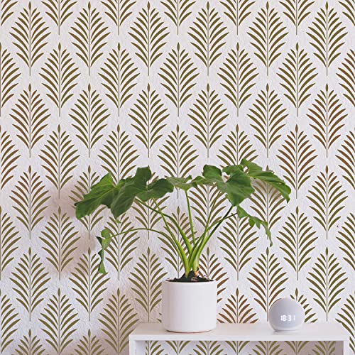 Fern Wall Stencil For Painting On Wall 12X16 Inch Reusable Modern Repeating Stencil Template For Painting On Walls, Furniture, Wood And Home Decoration #TOP2