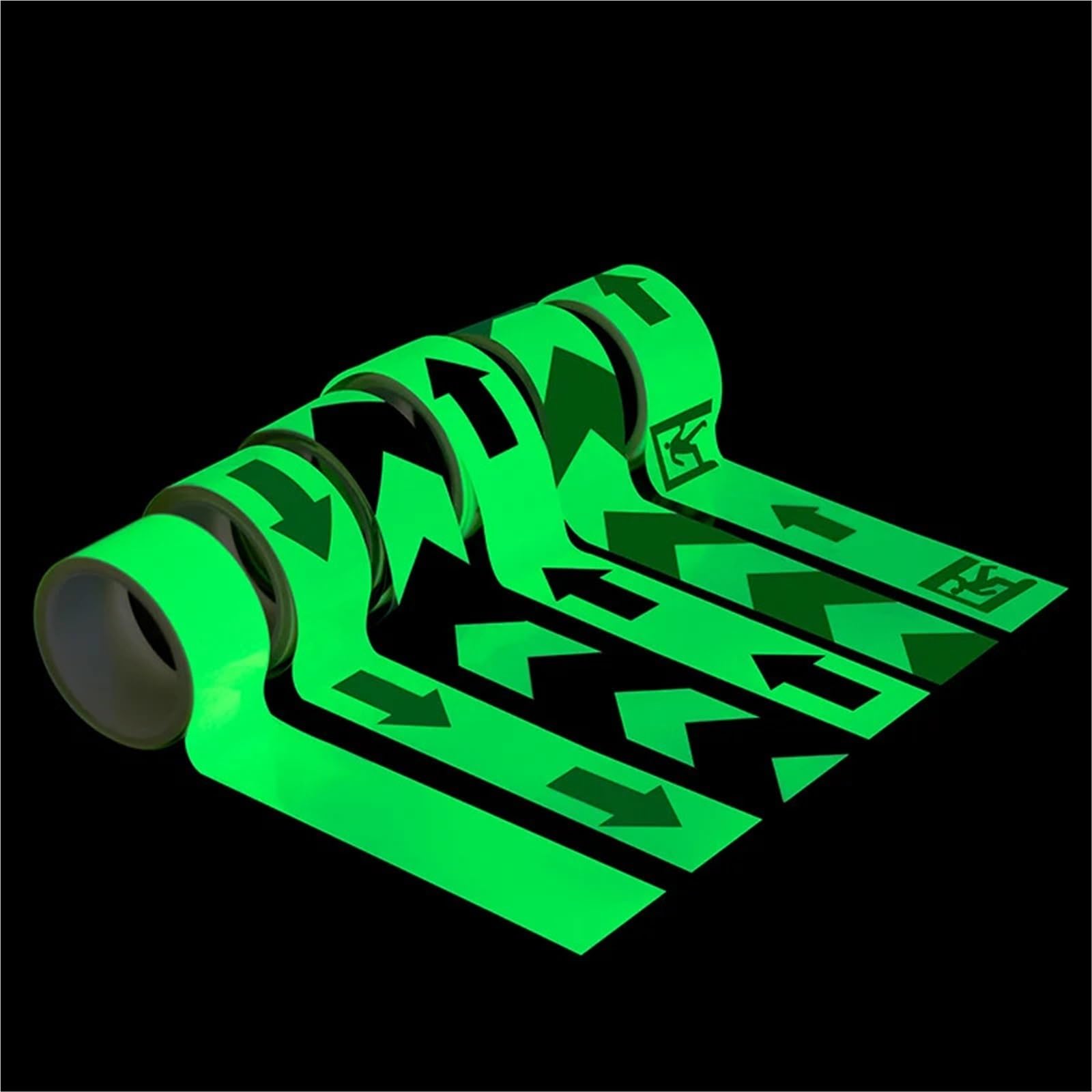 Sicherheitswarnbänder Warnband, selbstleuchtendes, im Dunkeln leuchtendes Band, selbstklebendes fluoreszierendes Sicherheitsaufkleberband for den Außenbereich, for Bühne, Boden, Treppen(Fire Exit Patt