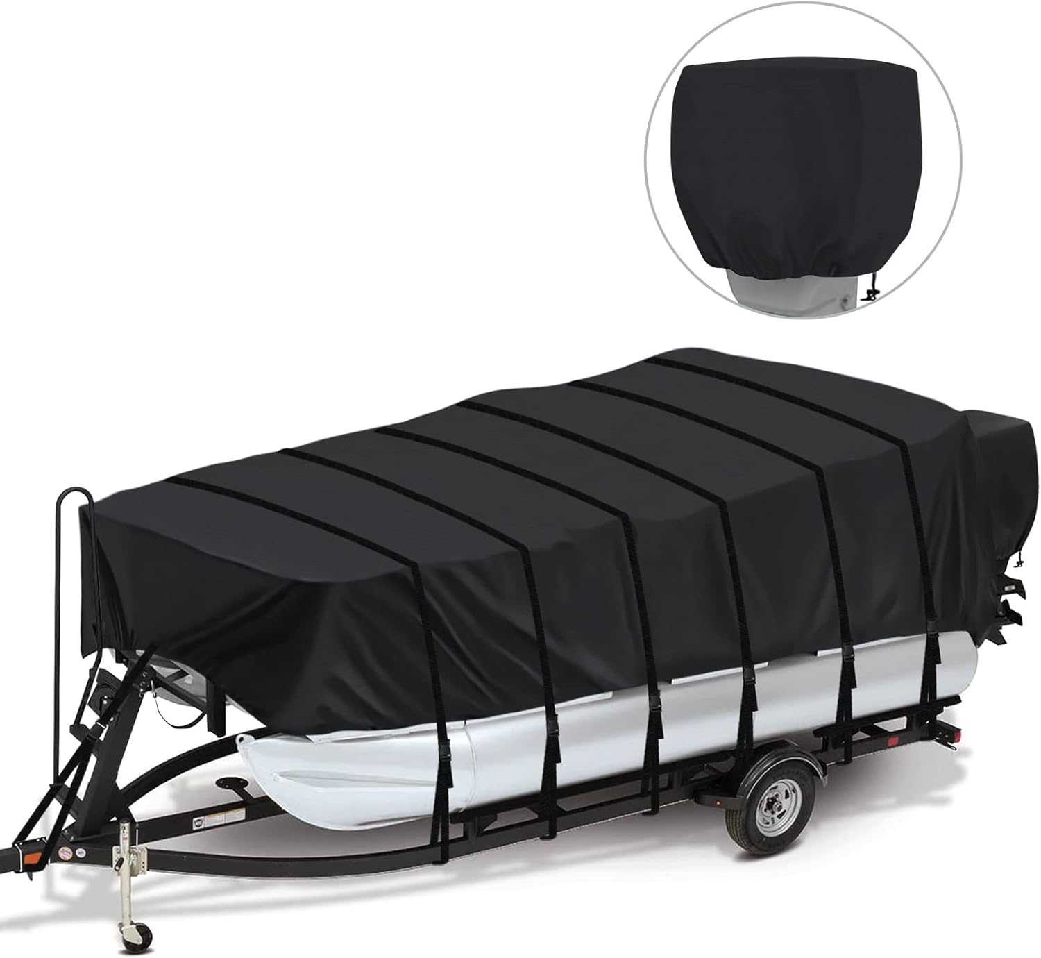 Tocretoare Pontoon Boat Cover, Waterproof 800D Marine Grade Polyester