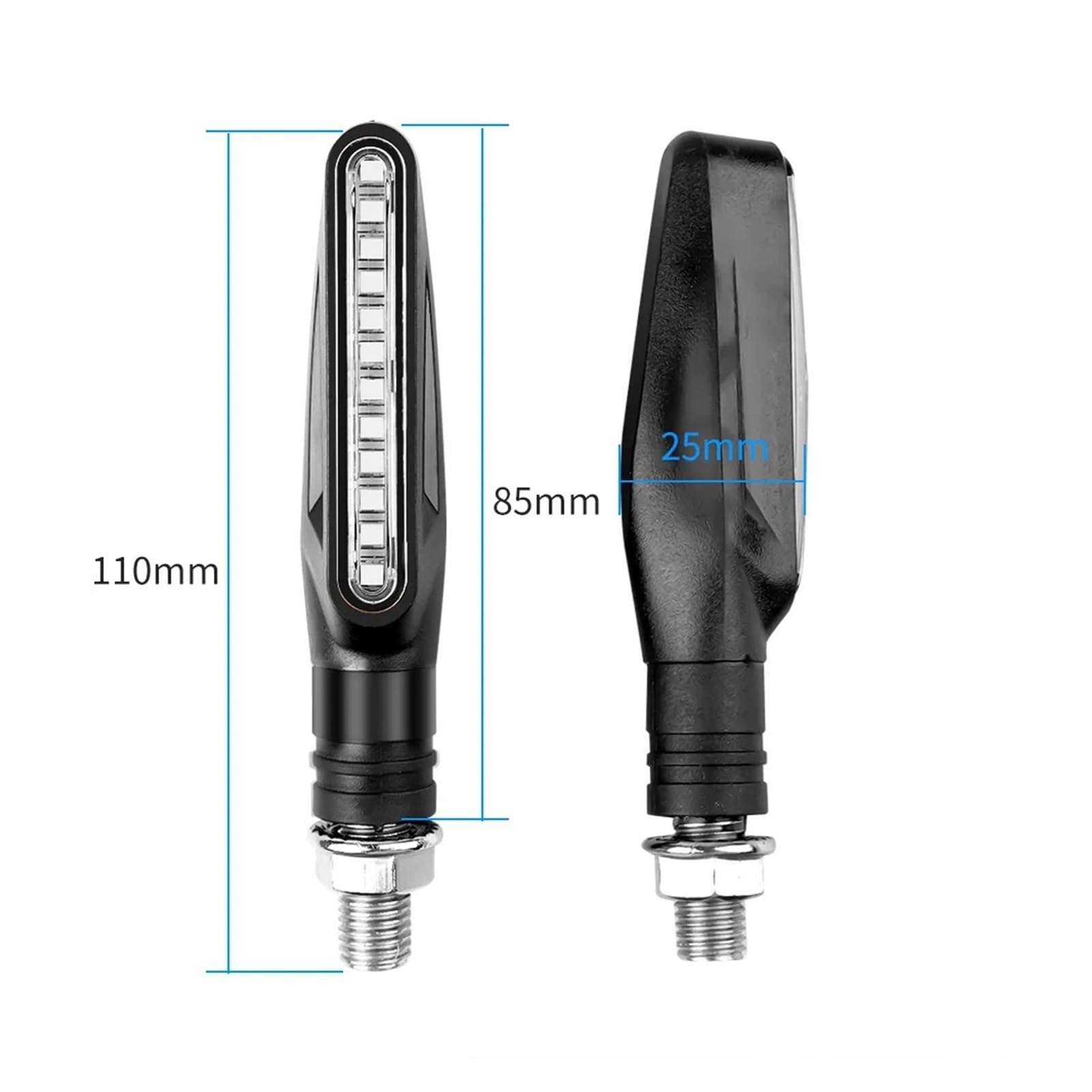 Luz LED en Forma I señal Giro Motocicleta para 2 Piezas Giro luz señal
