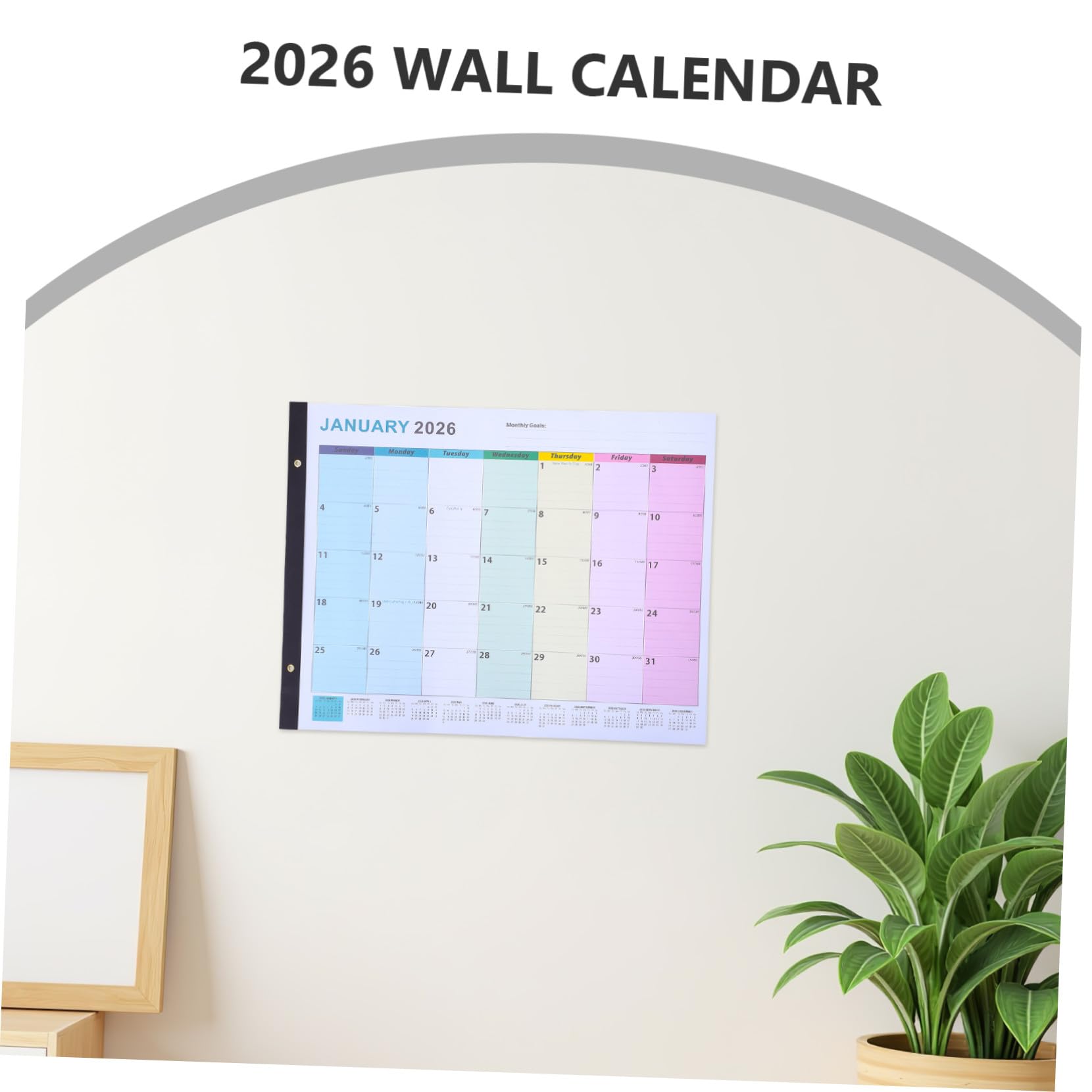 cartel de calendario calendario de pared grande póster para el mes