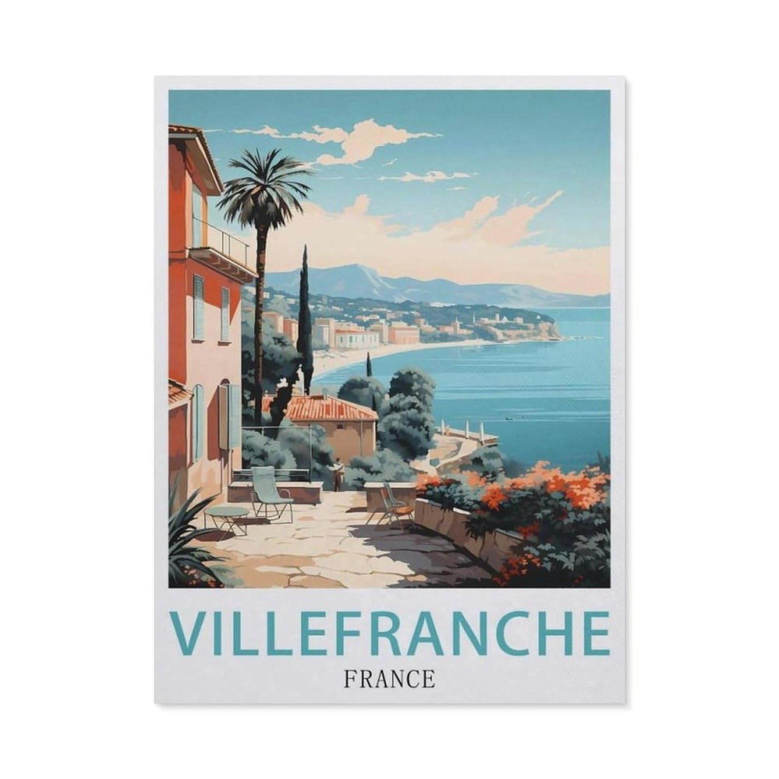Plaque métal Villefranche-sur-Mer pour habiller un mur vide sans effort