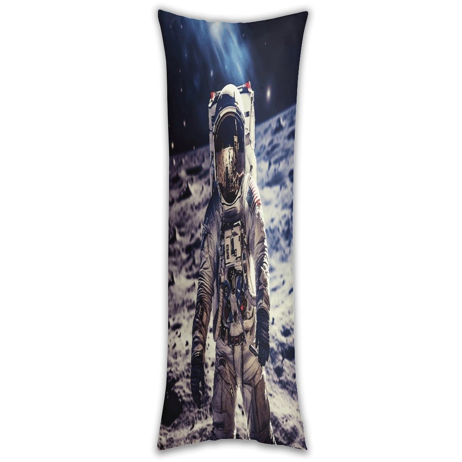 US Astronaut Travel Moon Pillow Cases Breathable Vertical Long Pillowcase Body Pillowcase with Hidden Zipper Closure Soft and Cozy Pillow Cover 20x54 Inches for Bedroom Couch