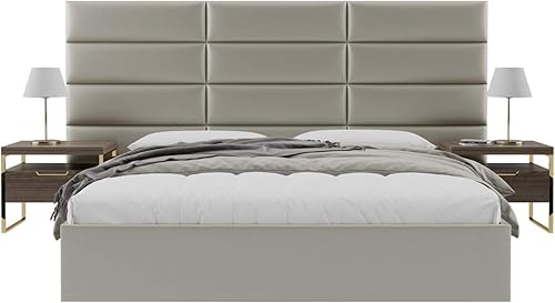 Miniatura 120 de Vänt - Paneles tapizados de cabecera para montar en la pared, diseño Isabelle, 60 x 23 pulgadas, configuración de 4 paneles individuales,