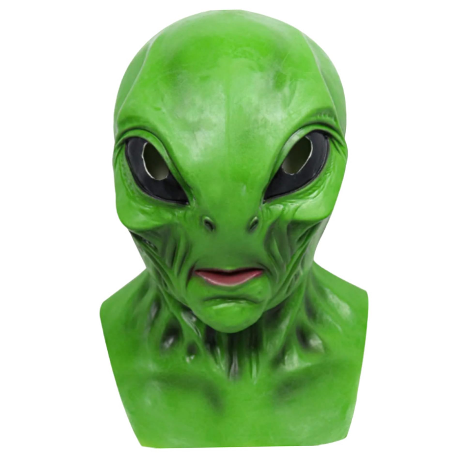 Máscara alienígena con ojos grandes, máscara de Halloween de Xenomorph de miedo espeluz